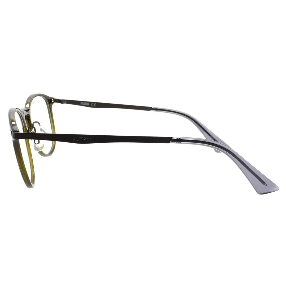 PUMA PU0078O 002 Unisex Eyeglasses Frames 49-20-140 Green / Ruthenium